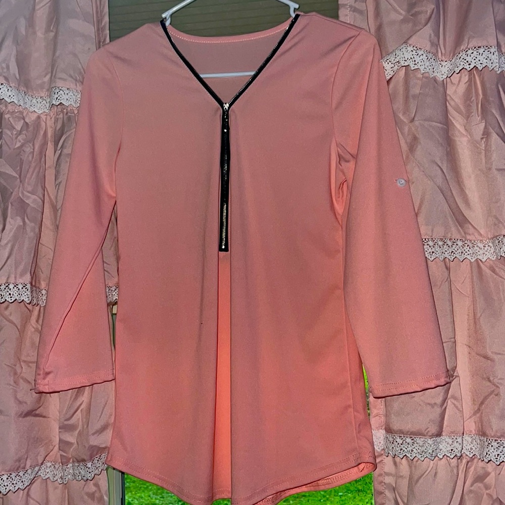 Peach pink  long sleeve shirt